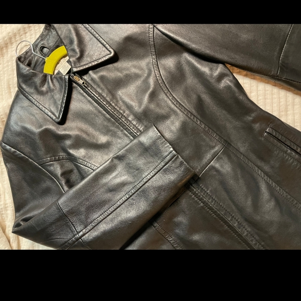 Petite Sophisticate Genuine Leather Jacket